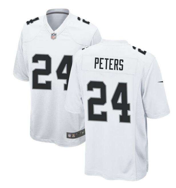 Men's Las Vegas Raiders #24 Marcus Peters White Stitched Football Game Jersey Men's Las Vegas Raiders #24 Marcus Peters White Stitched Football Game Jersey